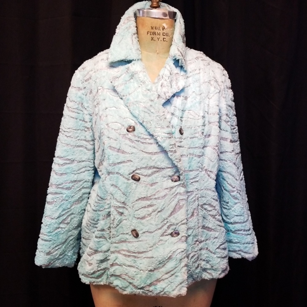 Faux fur rabbit double breasted coat